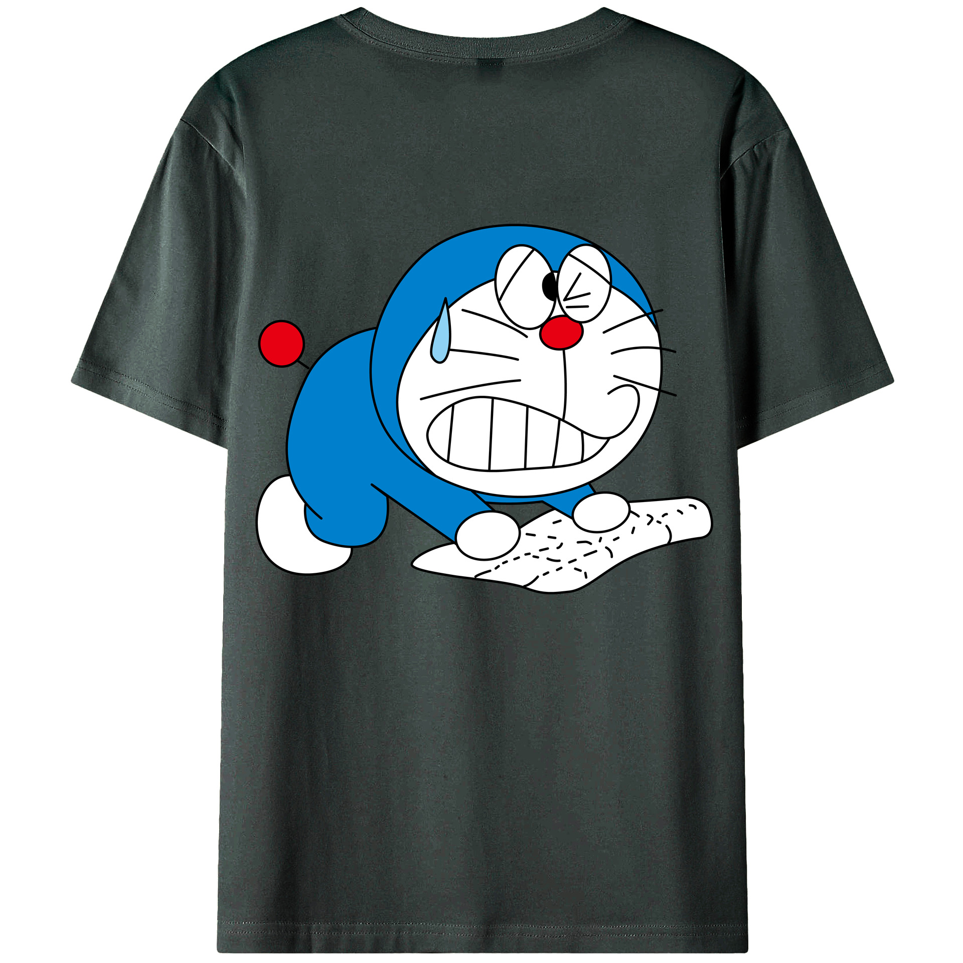 （画像用） ドラえもん Doraemon 綿100％ メンズ半袖Tシャツ（バックプリント） 通気性